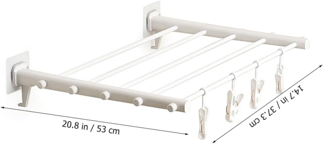 Wall Mounted Clothes Drying Rack Retractable and Laundry Hanger for Use High-Grade Design Space-Saving for Balconies and Laundry Rooms