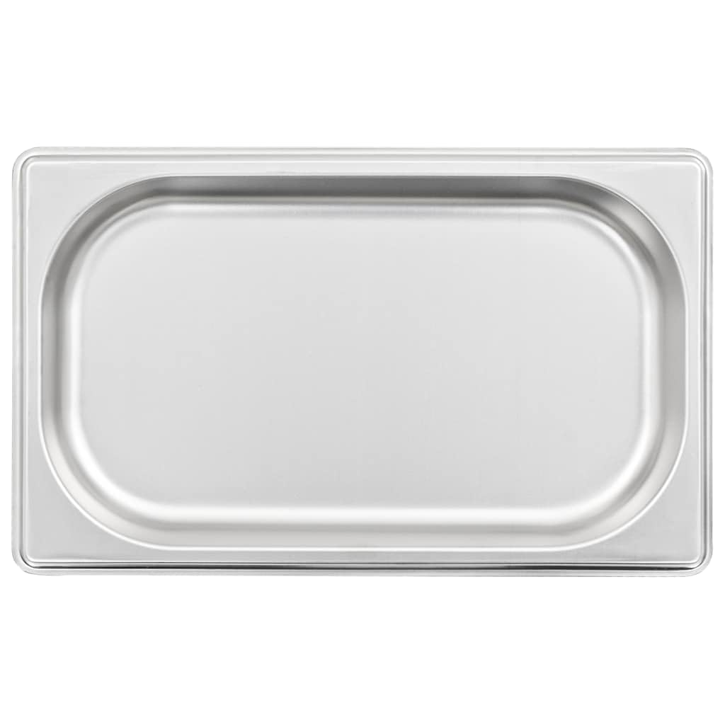 Contenitori per gastronorm, 12 pezzi, GN 1/4, 265 x 162 x 20 mm, in acciaio inox, per cucine professionali e gastronomia
