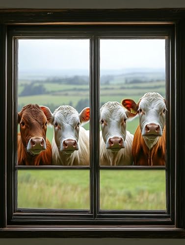 牛 数字油絵 数字キット塗り絵 手塗り DIY絵 デジタル油絵 動物 パターンデザイン, ペイントバイナンバー 初心者向け 簡単 paint by numbers ブラシとアクリル絵の具が入, ホーム オフィス装飾 45X60cm, Model 254