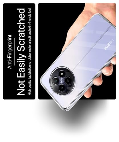 Image of WOW IMAGINE Clear Transparent Back Case Cover for Realme 13 5G | Realme 12 5G | 12X 5G | Narzo 70x 5G | C65 5G | N65 | Device & Camera Protection Shockproof TPU | Flexible Silicone - Transparent