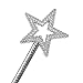 MOFALA 2PCS Star Wand, Children's Creative Handheld Pentagram Plastic Magic Wand, Role-Playing Enlightenment Toys, Educational and Creative Performance Props (Silvery)