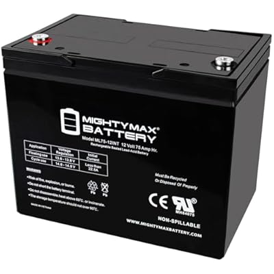 Mighty Max Battery ML75-12INT -12 Volt 75 AH, Internal Thread (INT) Terminal, Rechargeable SLA AGM Battery