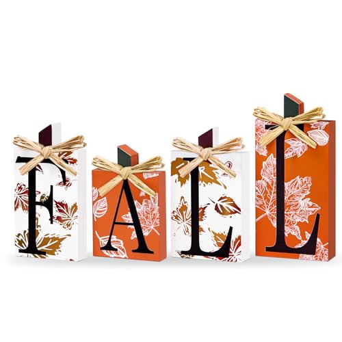 LXDNBGO Fall Decorations for Home, Autumn Thanksgiving Decor, 4 Pcs...