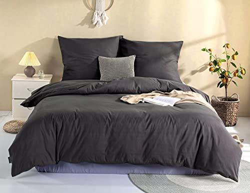 Parure de lit en microfibre gris anthracite pour créer un cocon de douceur moderne - 2