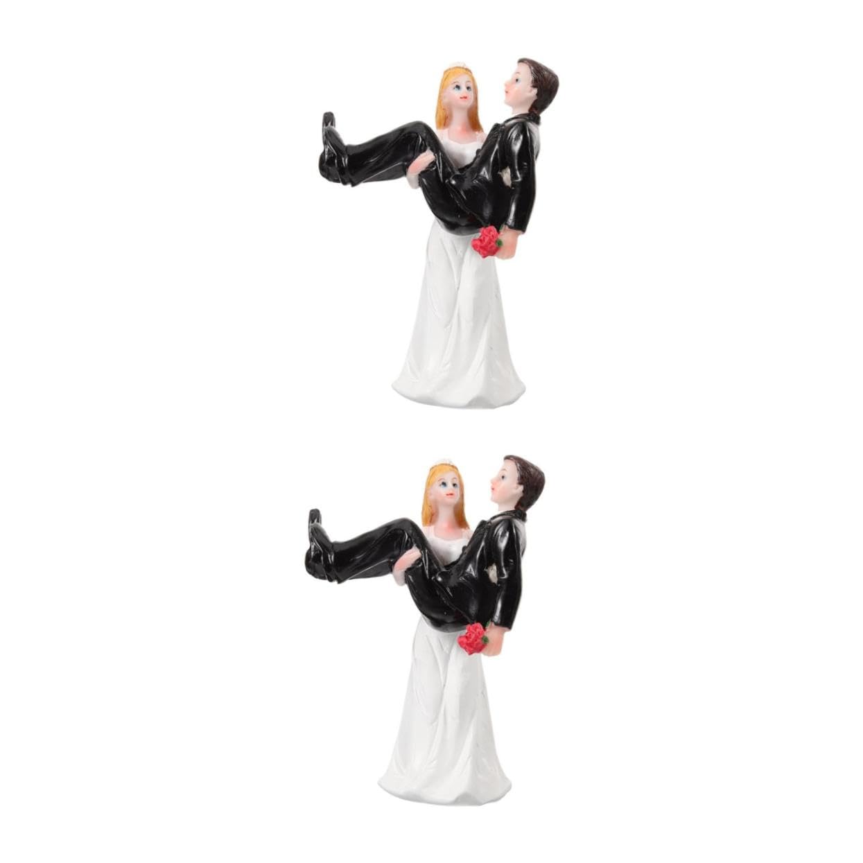 Gatuida 2 Stück Kunsthandwerkliche Ornamente Aus Kunstharz Bräutigam Hochzeitsskulptur Figur Braut- Paarfigur Hochzeit Ehe Ornament Handwerk Figuren Verheiratet Dekorationen Weiß