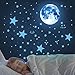 117 Stück Leuchtsterne Selbstklebend Wandsticker, VOSSOT Sterne und Mond Sternenhimmel Aufkleber Wanddeko, DIY Leuchtsticker Wandtattoo für Kinderzimmer Schlafzimmer Dekorative (Blau)