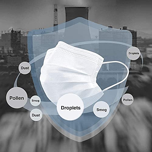 Image of MEELANA Non Woven Fabric 3 Ply Disposable Surgical Mask for Men Women with adjustable nose pin Reusable (Pack of 100) Breathable Masks