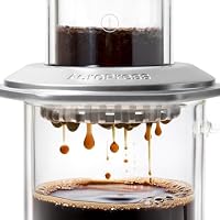 AeroPress Premium-Kaffeepresse aus Glas, Edelstahl und Aluminium, All-in-One-French-Press, manuelle Kaffeemaschine im Espresso- und Pour-Over-Stil, 2 Minuten Brühzeit, Silber – Ansicht 5
