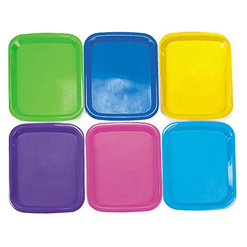 Fun Express Plastic Trays for Kids - Set of 6