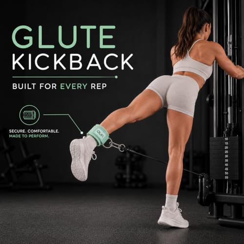 Auri Fit Padded Ankle Strap with Stainless Steel D-Ring - Plush, Luxury, Aesthetic Neoprene for Comfort and Support for Glute, Leg, & Booty Workouts - Cable Exercise Machines, Kickback, Leg Extension, Hip Abductor (Sage - Single) - image 3
