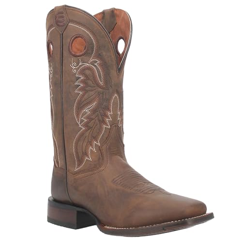 Dan Post Mens Abram Embroidered Square Toe Pull On Casual Boots Mid Calf - Brown2