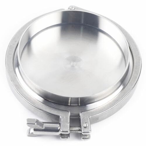 Shikiy Stainless Steel End Cap, 6 Inch Sanitary 304 Stainless Steel Tri Clamp Weld Ferrule & End Cap & Clamp & Gasket Kit, Silver