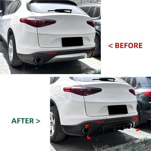 Lèvre modification extérieure Stelvio avec becquet de toit et diffuseur ABS