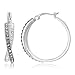 Sterling Silver Black Diamond-Color and White Swarovski Elements Crystal Crossover Hoop Earrings