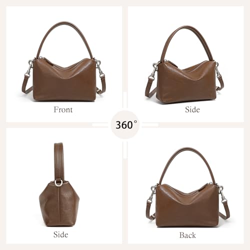 Image of MFFOR Leather Crossbody Bags for Women, Small Shoulder Purse, Hobo Handbags | Genuine Leather, 7.9*2.8*5.9inch, Detachable strap, Sleek design, Daily life