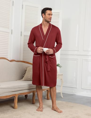 Bata de baño sofisticada de punto con cuello en V estilo refinado 3