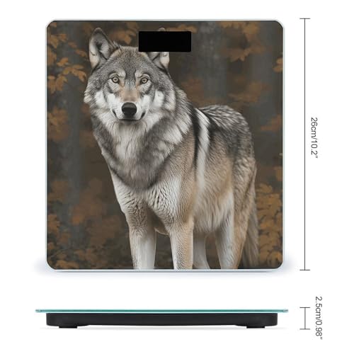 Báscula digital Wild Wild Gray Wolf con vidrio templado y pantalla LCD miniatura 2