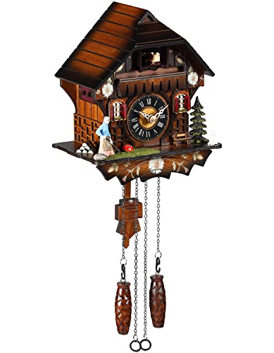 Kintrot Cuckoo Clock Antique Black Forest House Clock Tranditional Wooden Pendulum Quartz Wall Clock #TOP1