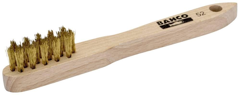 Bahco Spark Plug Brush with Wood Handle and Brass Wire Bristles