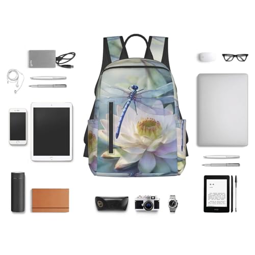 Sac à dos voyage ordinateur portable libellule fleur rando - 6