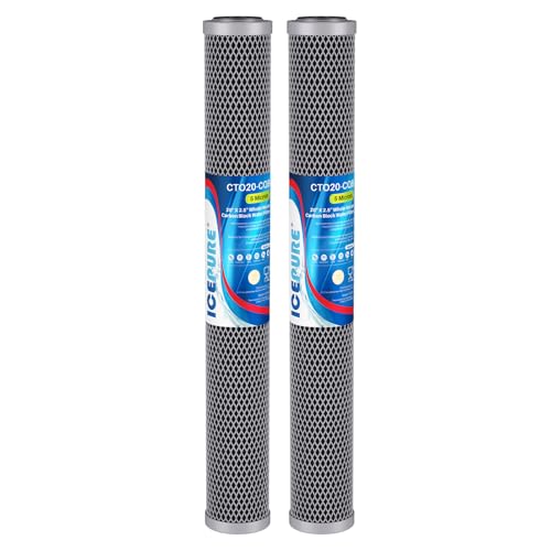 Image of ICEPURE 20 inch x 2.5 inch Whole House Water Filter Upgraded Coconut Shell Activated Carbon Filter, 20 Inch Lead Removal Cartridge Replacement for C1-20, EP-20, HX-CB-25-2010, F3WCB32, 2PACK