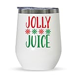 Christmas Holiday Tumbler Xmas Insulated Wine Tumbler with Lid and Straw | 12oz Stainless Steel |...