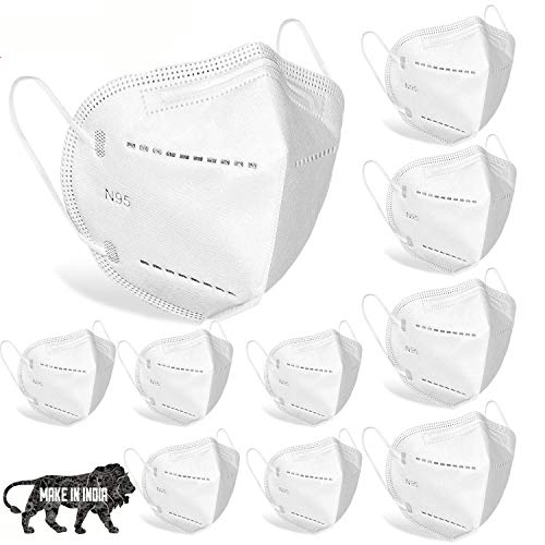 Image of DALUCI Cotton N95 Face Mask High Filtration Capacity 5 Layered for Men Women (White) Pack of 50.