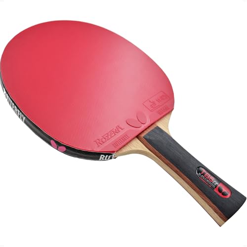 Image of Butterfly TB Pro-Line Table Tennis Rackets - Medium Fast Blade and Rubber Combination Which Includes A Free Racket Case - Recommended for Advanced Level Players Pro-Line Series, red /Black (CMR29)