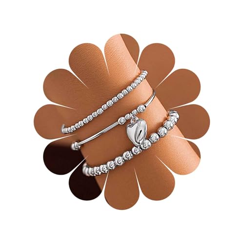 Bracelets en perles dorées pour femme : ensemble empilable et extensible
