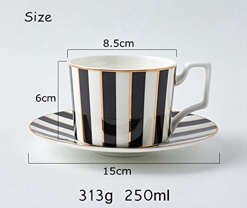 Unikalna konstrukcja filiżanki, filiżanka do espresso, filiżanka do herbaty, pozłacana ceramika filiżanka do kawy, zestaw filiżanek do mleka i herbaty, spodek uchwyt na łyżkę 250ml