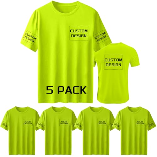 Custom Shirt, Custom Shirts Men Workout Shirts Dry Fit Moisture Wicking Short Sleeve Athletic Work T-Shirts