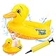 Baby Schwimmring in Ente, Baby Float Aufblasbar Schwimmhilfe Ring Mit Sitz und Inflator Schwimmsitz Schwimmtrainer Pool Auftriebshilfegerät für Kleinkinder ab 6 Monate bis 3 Jahre