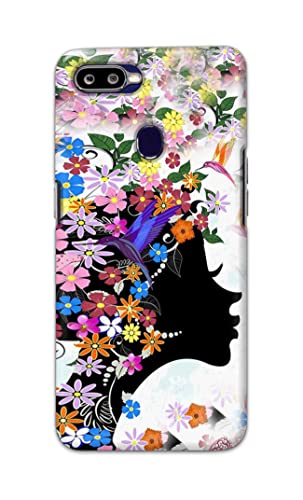 Image of Printed Hard Back Cover Case for Oppo F9 | Oppo F9 Pro | Realme U1 Back Cover (Floral Hairstyle Girl) -1803