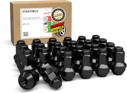 Image of Wheel Accessories Parts 24 Pcs M14x2 Thread OEM Style Lug Nuts 2.125 inch Long Black 13 /16 inch 21mm Hex Fits Ford Expedition F-150 | Lincoln Mark LT Navigator 4L3Z-1012-A |611-288