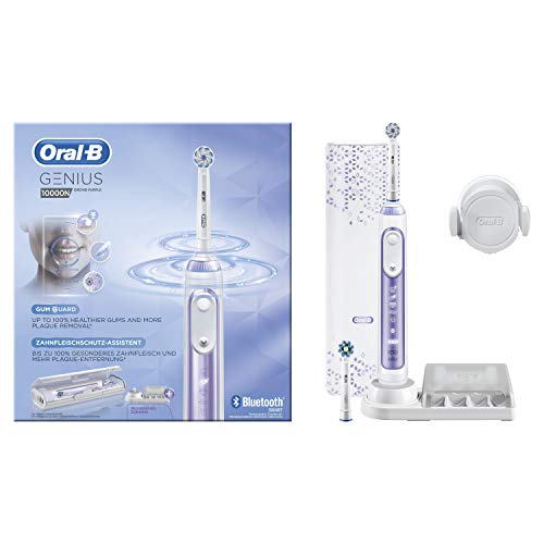 Genius 10000N Elektrische Zahnbürste mit Zahnfleischschutz-Assistent & Premium Lade-Reise-Etui, orchid purple