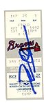 Deion Sanders Signed Atlanta Braves 4/11/1992 vs Giants Ticket BAS