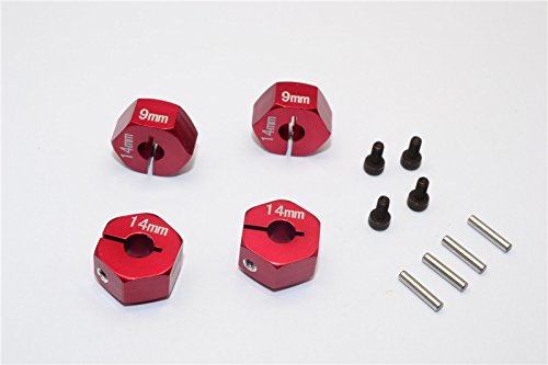 GPM Alu-Hex-Adapter Für Axial EXO Terra Buggy – 4-teiliges Set In Silber