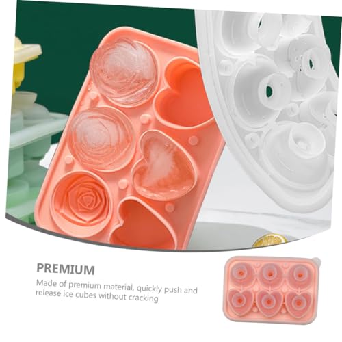 Molde para cubos de hielo rosa de silicona Healifty miniatura 4