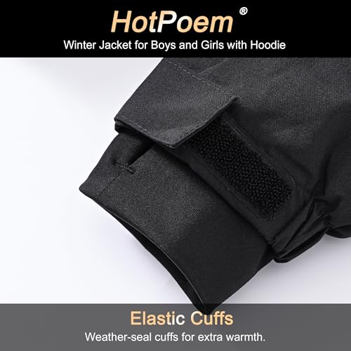 Image of Winter Jacket for Boys and Girls Waterproof Ski Jacket Winter Snow Coat Hooded Fleece Windproof with Zip Pockets