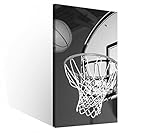 Leinwand 1 Tlg Sport Basketball Ball Korb Leinwandbilder Bild Bilder Holz fertig gerahmt 9R679, 1 Tlg BxH:40x80cm
