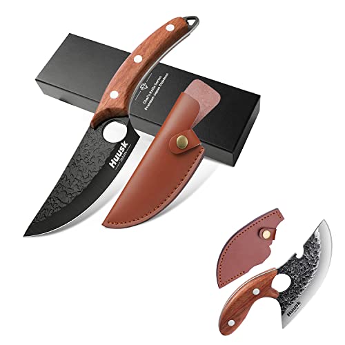 Huusk Collectible Knives - Upgraded Chef Knife & Bbq Beer Knife With Leather Sheath And Gift Box #TOP5