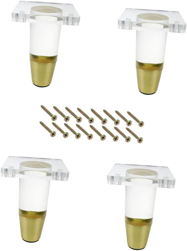 4Sets Acrylic Furniture Legs Clear Sofa Legs for Decor Durable Support for Sofas Desks and Cabinets Easy Installation with Screws Included