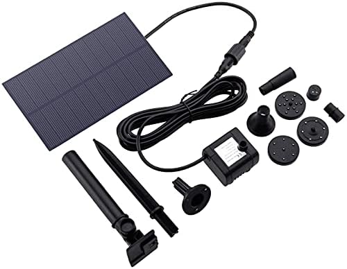 icyant Mini Solar Powered Pannel Fountain Pump, 1.5W 160L/H Solar Submersible Water Fountain Pump Kit with 4 Different Sprayers, for Outdoor Garden Small Pond Pool Bird Bath Fish Tank