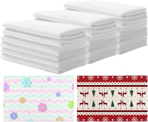 Torchons microfibre sublimation 40x60cm blancs lavables vierges Malloom