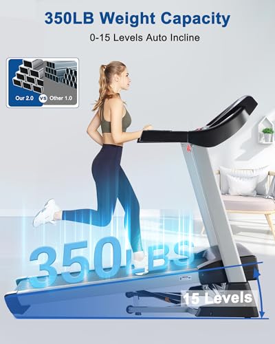 Image of Auto Incline BORGUSI Treadmill, Heavy Duty Treadmill for Home, Wide Belt