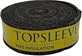 Topsleeve Sheep Wool Pipe Insulation, 15mm-22mm, 7.2 Metre Roll, Black