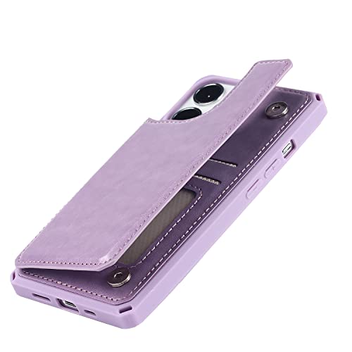 Étui à rabat iPhone 13 Pro en cuir synthétique de qualité violet - 7