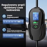AFYEEV Kabel do ładowania typu 2 Schuko 3,68 kW [6 m 6-16 A 1-fazowy], aplikacja włączona do ładowania typu 2, kabel do ładowania Schuko, kabel do ładowania samochodu elektrycznego typu 2 Schuko,