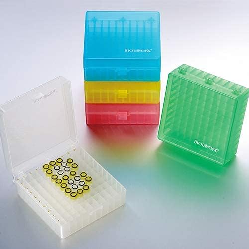 CryoKING PP Cryogenic Boxes-2in, 81-Wells, Assorted Colors, 133x133x52mm, Polypropylene Cryogenic Boxes, Case of 20