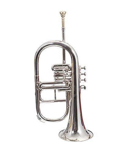 Sm'sai Musicals Silver Bb Flugel Horn With Free Hard Case+Mouthpiece #TOP3